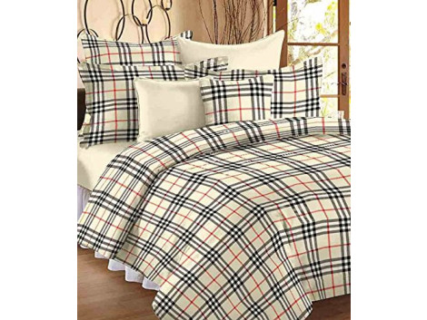 Renown Checks Print Reversible Poly Cotton Single Bed AC Blanket / Dohar