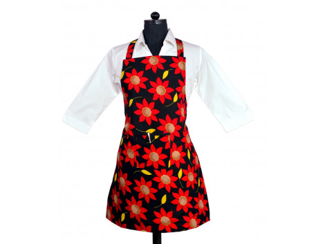 Switchon Flower Printed Waterproof Kitchen Aron with Front pocket