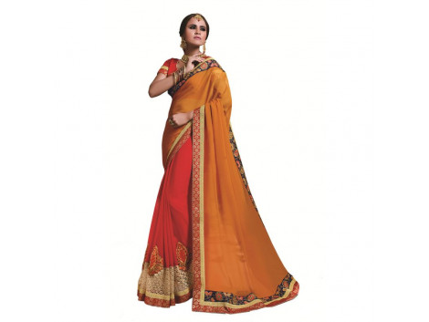 Ridham Fashions Multi Color Georgette Designer Saree 8481