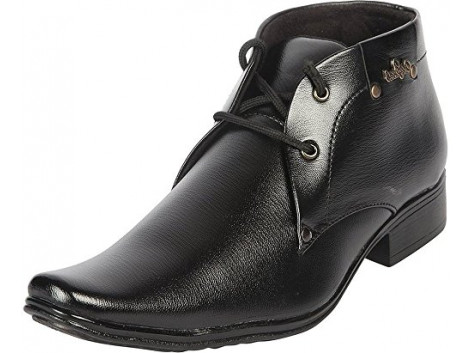 Rock Passion Men's Black Synthetic Leather Formal Shoes