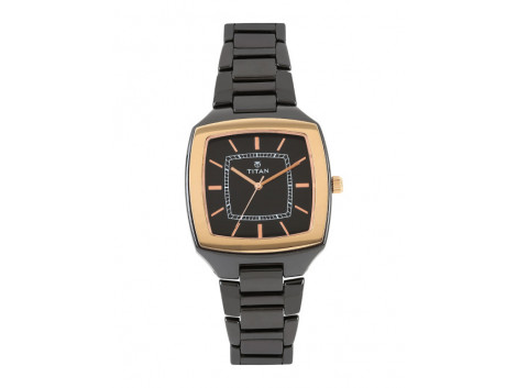 Titan 90016KC02J Men Black Dial Watch