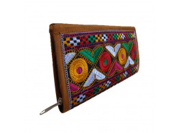 The Living Craft Envelope Clutch with embroidery