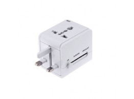 All In One Travel Universal Adapter White (UK-EUROPE-USA-AUS)
