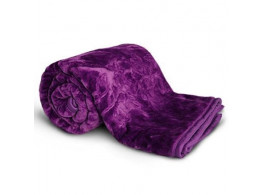 ClothFusion Solid Color Ultra Silky Soft Heavy Duty Quality Indian Mink Blanket 6.6 lbs Double Purple