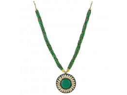 Archiecs Creations Green Brass Multi-Strand Necklace for Women