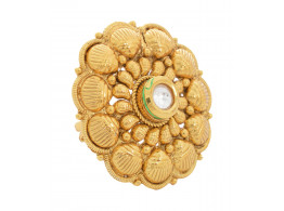 SPE Indian Ethnics Golden Ring for Women - Free Size (R-08)