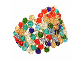 Archiecs Creations Glass Crystal Studded Multicolor Alloy Bracelet for Women