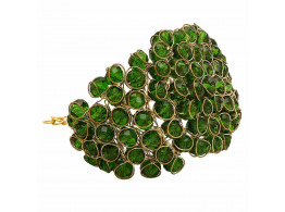 Archiecs Creations Glass Crystal Studded Dark Green Alloy Bracelet for Women