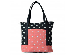 Angelfish Black & Pink Designer Shoulder Fabric Tote Bag for women