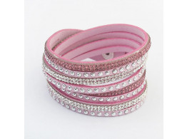 Multilayer Crystal Bracelet - Pink