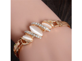 Gold plated cat eye stone unique bracelet 
