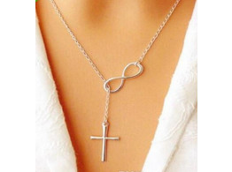 Cross Silver Color Jewelry Alloy Material Chain