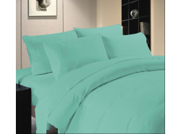 Egyptian Cotton Beddings Solid Bed Sheet With Pillow Covers - Aqua Blue