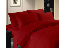 Egyptian Cotton Beddings Solid Bed Sheet With Pillow Covers - Burgundy