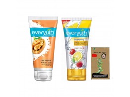 Everyuth Walnut Scrub, 50gm and Lemon & Cherry, Oil Clear Face Wash, 50gm, Combo Pack
