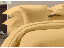 Egyptian Cotton Beddings Bed Sheet With Pillow Covers - Gold Striped