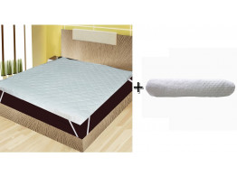India Furnish Waterproof Quilted Mattress Protector With Elastic Band King Size - White 75"x72" + 1 white bath towel combo