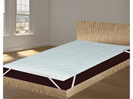 India Furnish Waterproof Quilted Mattress Protector With Elastic Band King Size - White 72"x36"