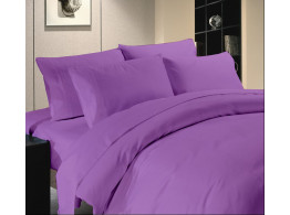 Egyptian Cotton Beddings Solid Bed Sheet With Pillow Covers - Purple