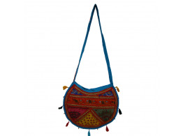 The Living Craft ETHNIC MOON SHAPED WOMEN's SLINGBAG with Mix Patchwork Multicolor TLCBG0261