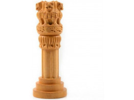 Divinecrafts Decorative Ashoka Pillar Showpiece - 10.16 cm  (Wooden, Brown)