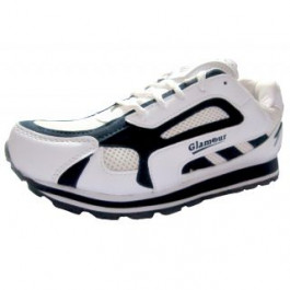 Glamour Mens Synthetic White Blue Sports Shoes (ART-4002)