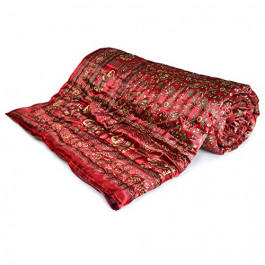 Aastha Jaipuri Silk Razai with Gold Print,red