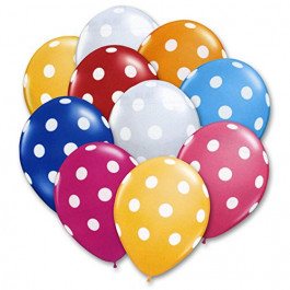 Brown Leaf Polka Dot Printed Balloon Multi-color(size- Medium) Pack of 50