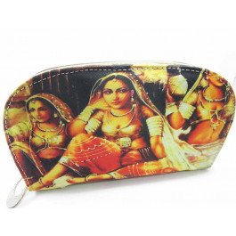 Brown Leaf Rajasthani Printed Regular Series hand wallet clutch for women, Girls Ladies