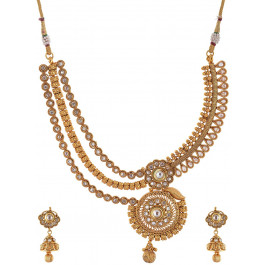 SPE Golden Color Multi-Strand Necklace Set for Women (SPE N 22)