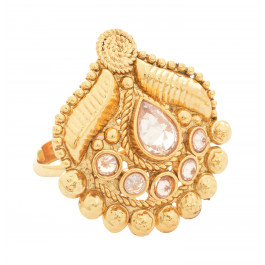 SPE Indian Ethnics Golden Ring for Women - Free Size (R-03)