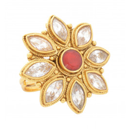 SPE Indian Ethnics Golden Ring for Women - Free Size (R-02)