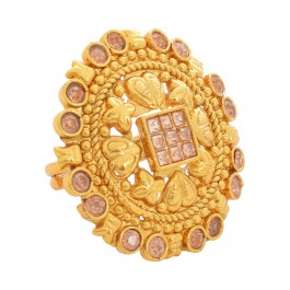 SPE Indian Ethnics Golden Ring for Women - Free Size (R-12)