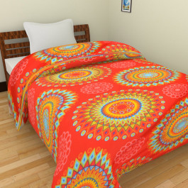 KRISHNA Polycotton Double Blanket - Multicolour