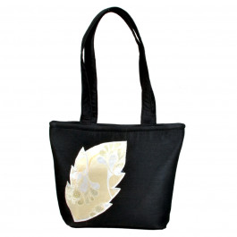 angelfish black dupeon leaf handbag