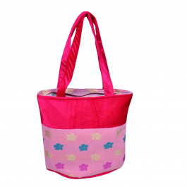 Angelfish Pink Brocade Silk Handbag