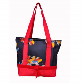 Angelfish Black & Multi Colour printed Designer Shoulder Tote Fabric Bag for women
