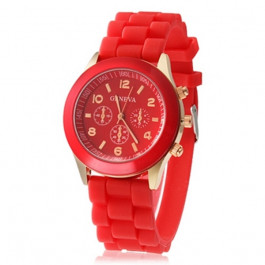 Angelfish Women's or Girl's Watch Fashion Silicone Strap Candy Color Length 25Cm Red