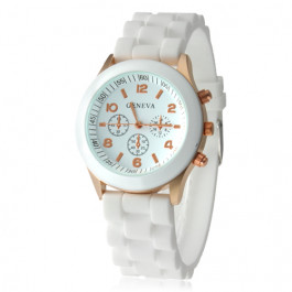 Angelfish Women's or Girl's Watch Fashion Silicone Strap Candy Color Length 25Cm White