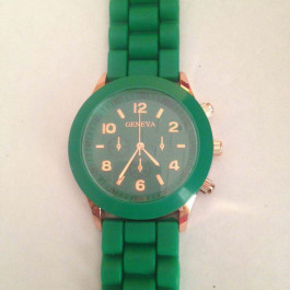 Women's or Girl's Watch Fashion Silicone Strap Candy Color Length 25Cm Green