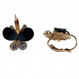 fashion exquisite crystal black butterfly earring for women alloy stud earrings jewelry