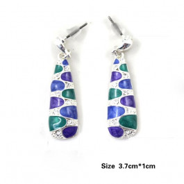 Angelfish silver color alloy colorful enamel dangle earrings