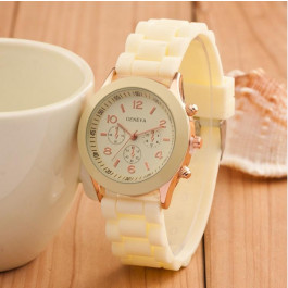 Women's or Girl's Watch Fashion Silicone Strap Candy Color Length 25Cm Light Yellow