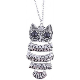 Angelfish Cinderella Collection By Shining Diva Long Chain Owl Alloy Pendant
