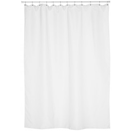 Carnation Home Fashions Fabric Extra Long Shower Curtain Liner,Extra Long Size, 70 inches x 84 inches, White