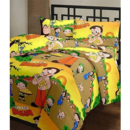 CrazeVilla Chhota Bheem cartoon print single bed reversible Ac Blanket/Dohar for kids