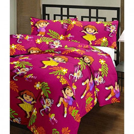 CrazeVilla Dora cartoon print single bed reversible Ac Blanket/Dohar for kids