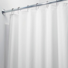InterDesign Mildew-Free Water-Repellent Fabric Shower Curtain 72-Inch by 84-Inch White